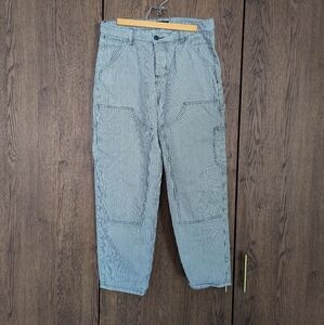Juny railroad stripe carpenter pants S